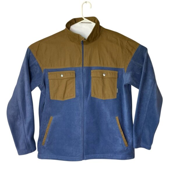 Columbia Steens Mountain Size XL Fleece Full Zip Jacket Colorblock Chest Pockets